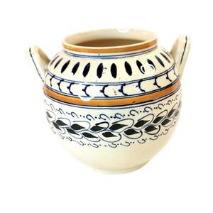 Antique Adams Royal Ivory Titian Ware Sugar Bowl Jar Blue